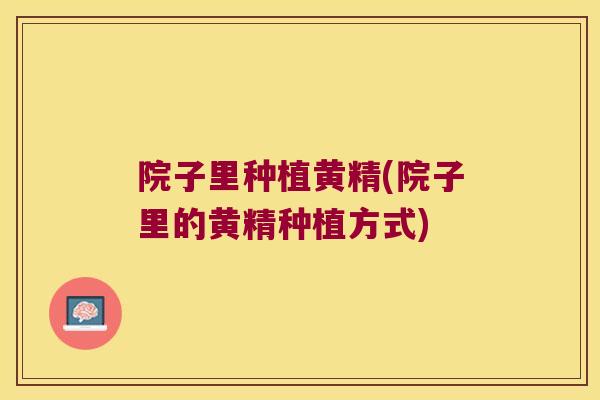 院子里种植黄精(院子里的黄精种植方式)