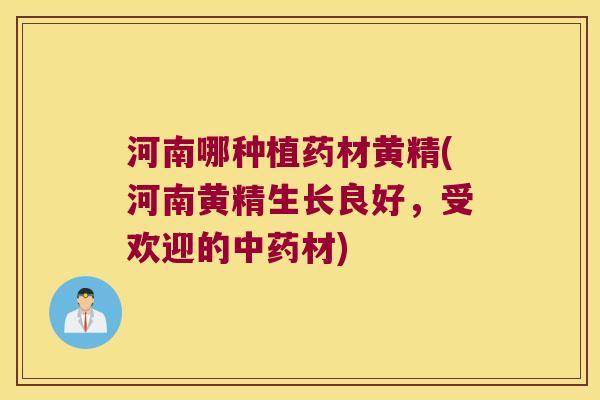 河南哪种植药材黄精(河南黄精生长良好,受欢迎的材) 河南哪种植药材黄精(河南黄精生长良好,受欢迎的材)