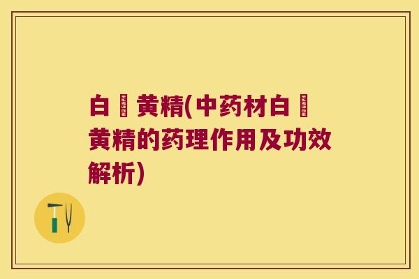 白朮黄精(材白朮黄精的药理作用及功效解析) 白朮黄精(材白朮黄精的药理作用及功效解析)