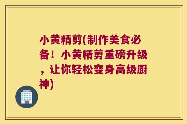 小黄精剪(制作美食必备!小黄精剪重磅升级,让你轻松变身高级厨神) 小黄精剪(制作美食必备!小黄精剪重磅升级,让你轻松变身高级厨神)