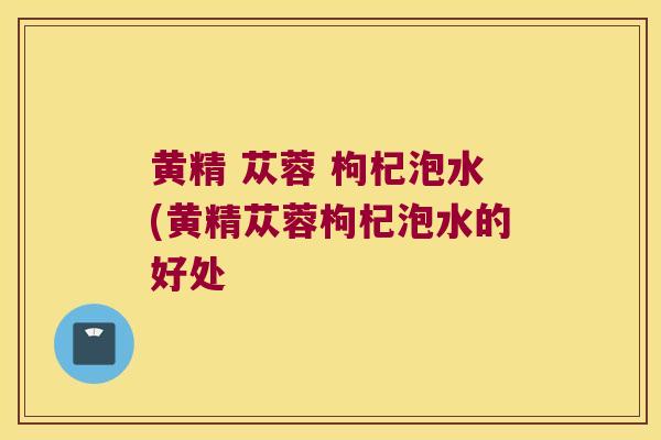 黄精 苁蓉 枸杞泡水(黄精苁蓉枸杞泡水的好处