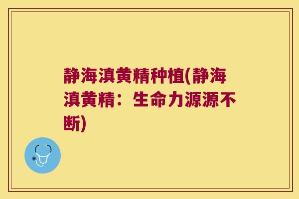 静海滇黄精种植(静海滇黄精：生命力源源不断)
