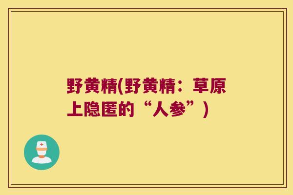 野黄精(野黄精：草原上隐匿的“人参”)