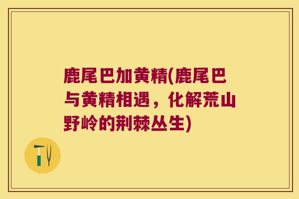 鹿尾巴加黄精(鹿尾巴与黄精相遇，化解荒山野岭的荆棘丛生)