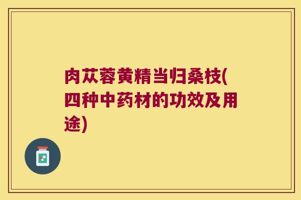 肉苁蓉黄精当归桑枝(四种材的功效及用途)