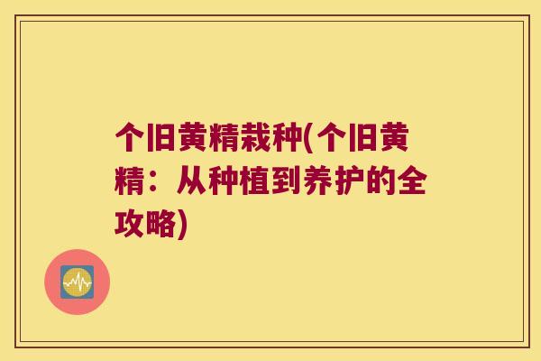 个旧黄精栽种(个旧黄精：从种植到养护的全攻略)