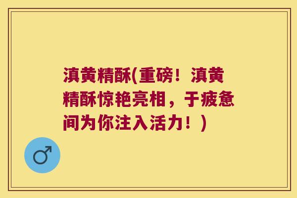 滇黄精酥(重磅!滇黄精酥惊艳亮相,于疲惫间为你注入活力!) 滇黄精酥(重磅!滇黄精酥惊艳亮相,于疲惫间为你注入活力!)