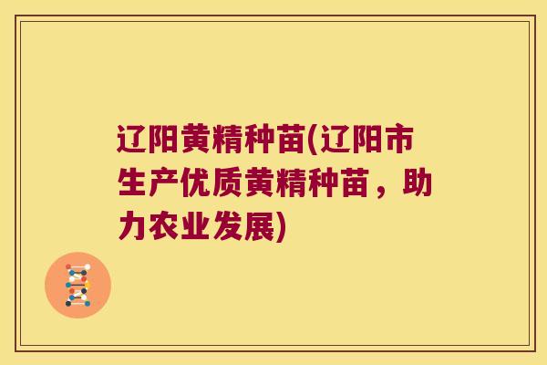 辽阳黄精种苗(辽阳市生产优质黄精种苗，助力农业发展)