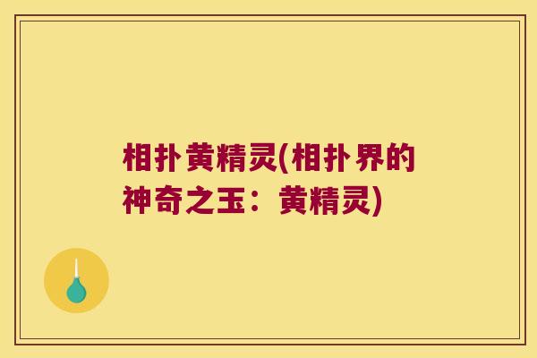 相扑黄精灵(相扑界的神奇之玉：黄精灵)