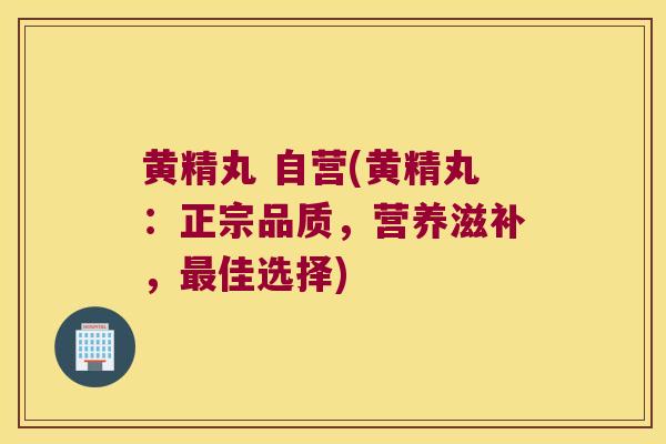 黄精丸 自营(黄精丸：正宗品质，营养滋补，佳选择)