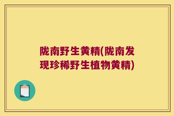 陇南野生黄精(陇南发现珍稀野生植物黄精) 陇南野生黄精(陇南发现珍稀野生植物黄精)