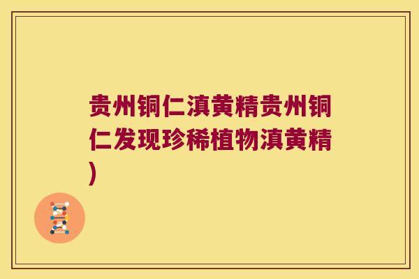 贵州铜仁滇黄精贵州铜仁发现珍稀植物滇黄精) 贵州铜仁滇黄精贵州铜仁发现珍稀植物滇黄精)